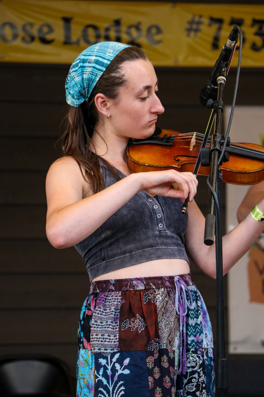 Ruth Shumway with Coyote Ugly at the 2026 Old Fiddlers’ Convention – photo © G. Nicholas Hancock