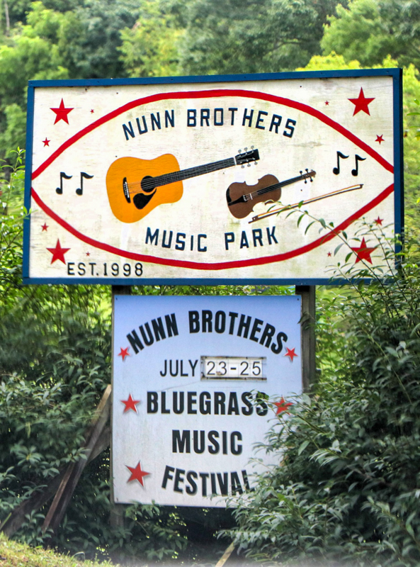 Sign near the 2026 Nunn Brother Bluegrass Festival - photo © G. Nicholas Hancock