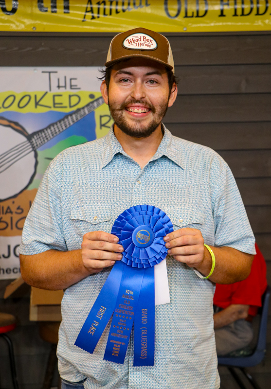 Travis Watts, 1st Place Bluegrass Banjo at the 2026 Old Fiddlers’ Convention – photo © G Nicholas Hancock