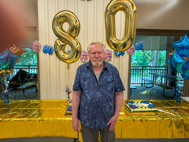 Bob Artis at his 80th birthday celebration (7/26/26) - photo © Karen Artis