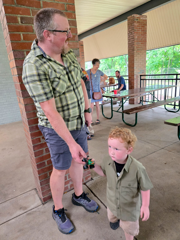 Bob Artis' son and grandson Andrew at his 80th birthday celebration (7/26/26) - photo © Karen Artis