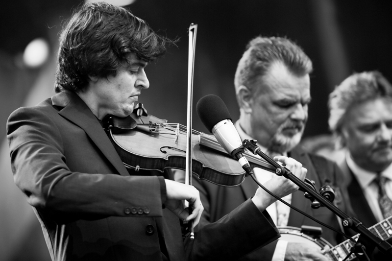 Christian Ward with The Del McCoury Band at the 2026 Earl Scruggs Music Festival - photo © Bryce LaFoon