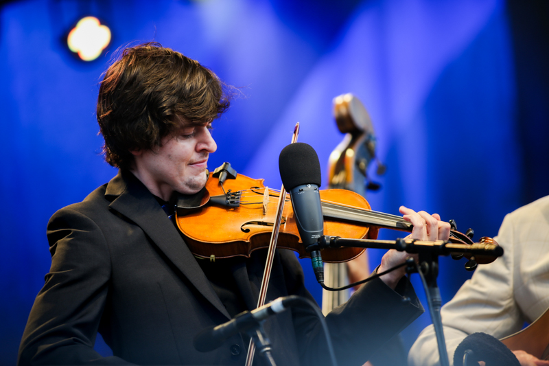 Christian Ward with The Del McCoury Band at the 2026 Earl Scruggs Music Festival - photo © Bryce LaFoon