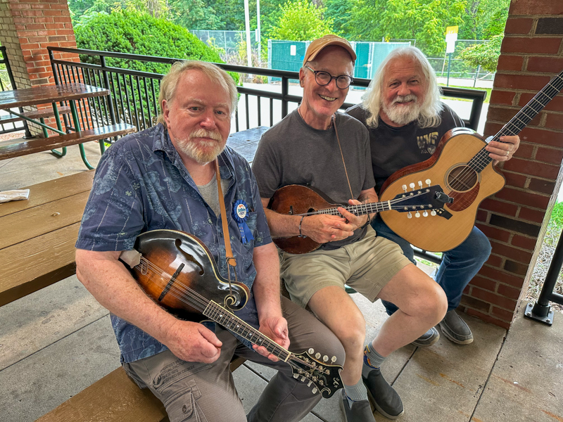 Bob Artis with good friends Alan Epstein and Jesse Smith at his 80th birthday celebration (7/26/26) - photo © Karen Artis
