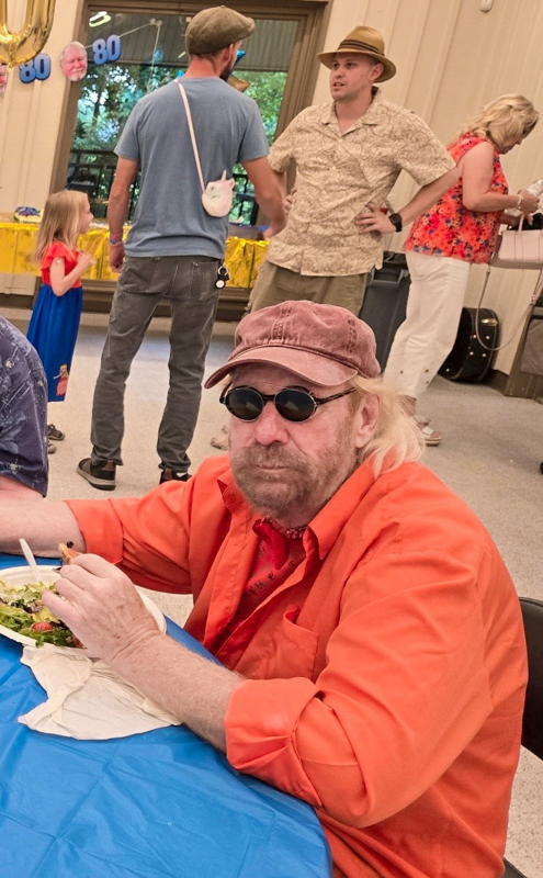 Bob Artis' old buddy and bandmate from The Bluefield Boys, the always cool guitar man Mick Martin, at Bob's 80th birthday celebration (7/26/26) - photo © Karen Artis