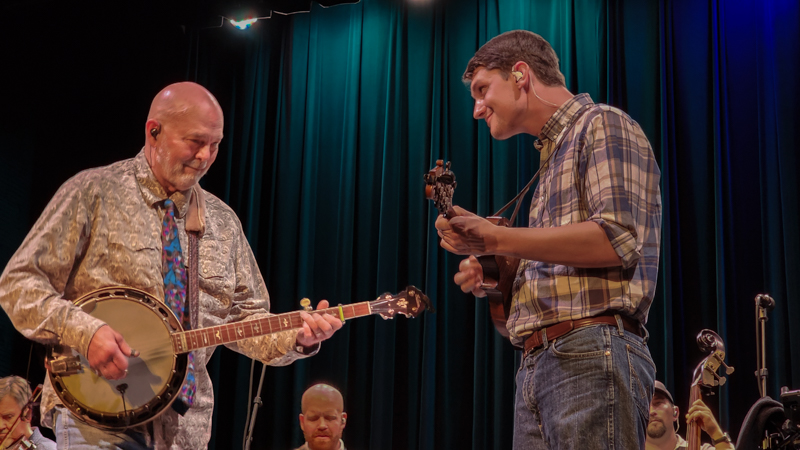 Sammy Shelor and Adam Miller with Lonesome River Band at Zoograss 2026 - photo © Laura Tate Photography