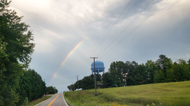 Rainbow appears after Allen Mills' Celebration of Life (9/20/26) - photo © Sandy Hatley