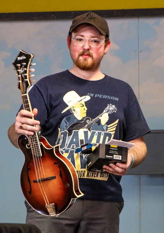 Anthony Howell, 1st place in the National Mandolin Championship at the 2026 Walnut Valley Festival - photo © G. Nicholas Hancock