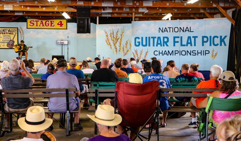 Audience at the National Flat Pick Guitar competition at the 2026 Walnut Valley Festival - photo © G. Nicholas Hancock