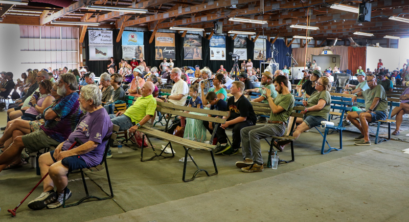 Audience at the National Mandolin Championship competition at the 2026 Walnut Valley Festival - photo © G. Nicholas Hancock