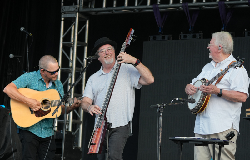 Caleb Smith, Tim Surrett, and Marc Pruett with Balsam Range at the 2026 Canton Labor Day Celebration - photo © Jeff Lahr