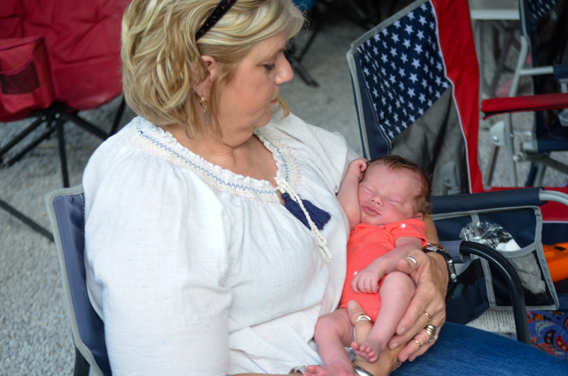 One week old baby of Mr. and Mrs. Skylar Coffey, guitar player and singer for Jeff Tolbert and Privative Road at the Fall 2026 Blazin' Bluegrass Festival - photo © Roger Black