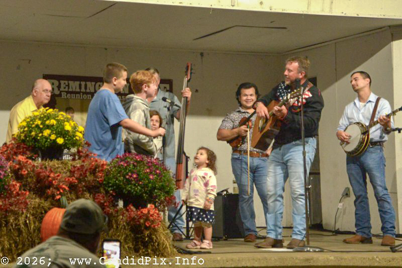 Faye Ziesing and her backup band at the debut Remington Ryde Reunion Bluegrass Festival - photo © Bill Warren