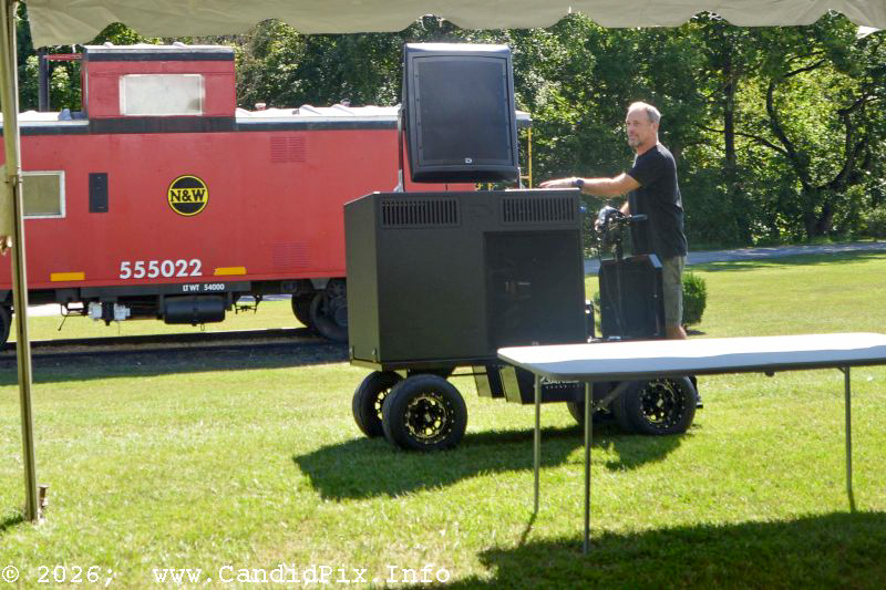 Jay Andrews with his mobile sound system at the 2026 Nothin' Fancy Bluegrass Festival - photo © Bill Warren