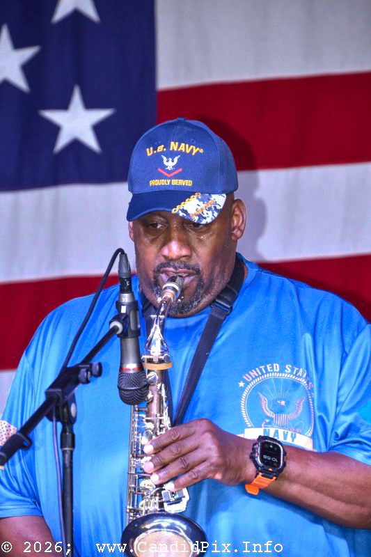Phil French blows the National Anthem to open the 2026 Nothin' Fancy Bluegrass Festival - photo © Bill Warren