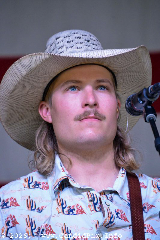 Jacob Flick with Nothin' Fancy at the 2026 Nothin' Fancy Bluegrass Festival - photo © Bill Warren
