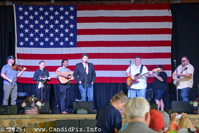 Zack Arnold joins Authentic Unlimited at the 2026 Nothin' Fancy Bluegrass Festival - photo © Bill Warren