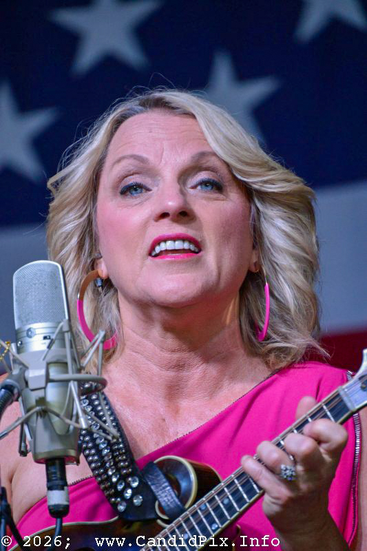 Rhonda Vincent with The Rage at the 2026 Nothin' Fancy Bluegrass Festival - photo © Bill Warren