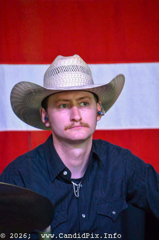 Landon Smith with The Malpass Brothers at the 2026 Nothin' Fancy Bluegrass Festival - photo © Bill Warren