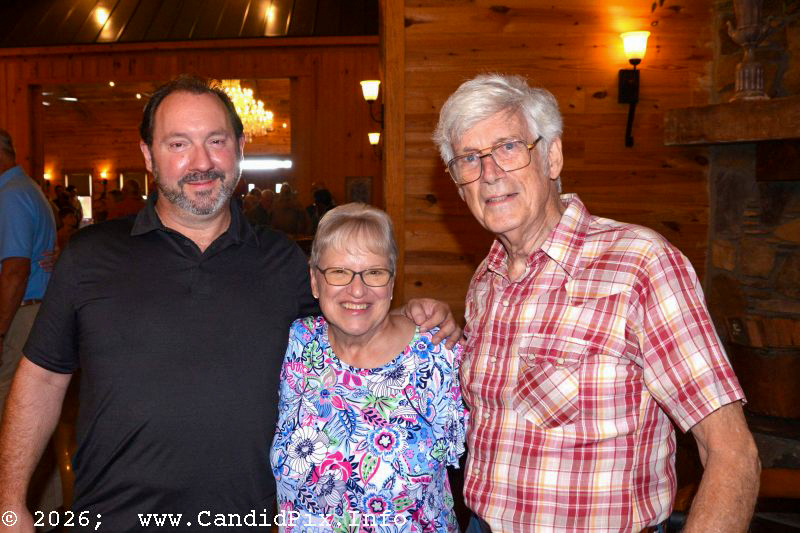 Tom Feller, Deb Mills, and Tom Gray at Allen Mills' Celebration of Life (9/20/26) - photo © Bill Warren