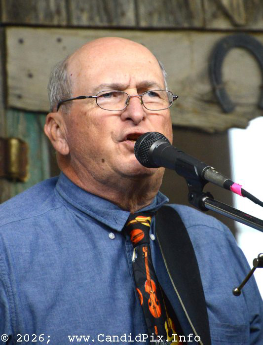 Dave Neal with Crossroads at the 2026 Van Wert County Bluegrass Festival - photo © Bill Warren