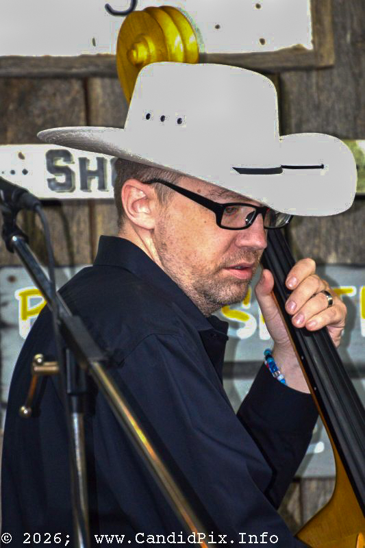 Larry Cadle with the Kevin Prater Band at the 2026 Van Wert Country Bluegrass Festival - photo © Bill Warren