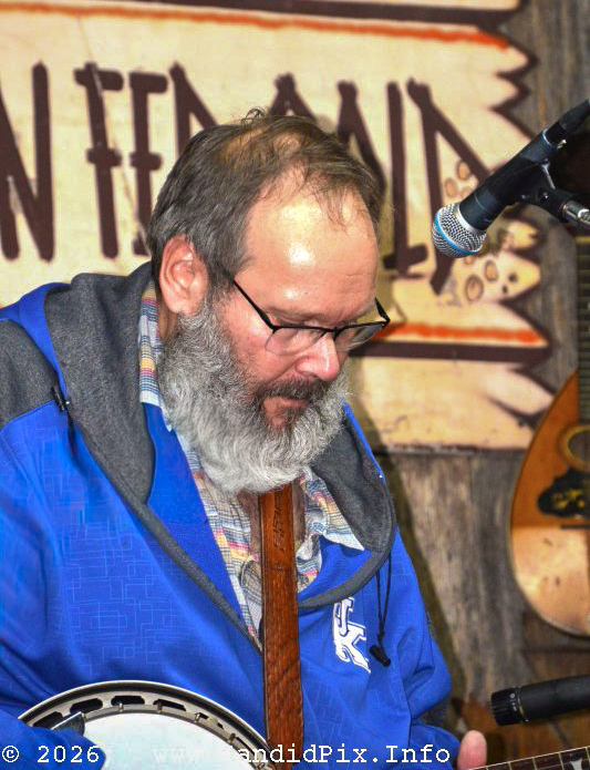 Brian Holbrooks with Poor Bottom Grass at the 2026 Van Wert Country Bluegrass Festival - photo © Bill Warren