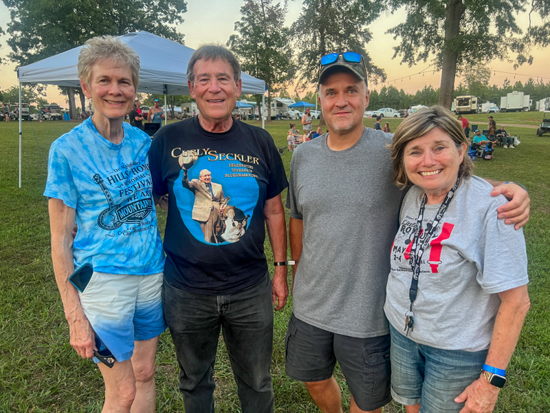 Penny Parsons, Jim Beavers,Bobby Ricketts, and Sandy Hatley at the 2026 Camp Springs Labor Day Blue Grass Festival - photo © Gary Hatley