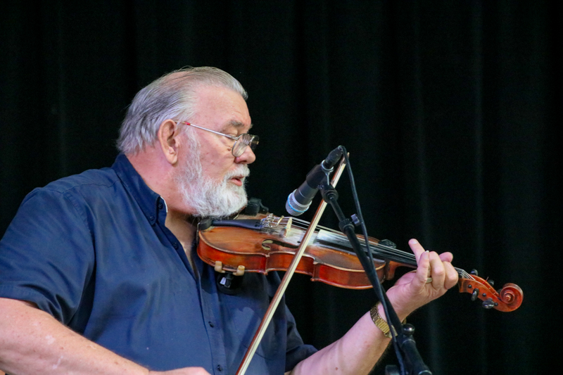Johnny Ridge with the Camp Springs Bluegrass Band at the 2026 Camp Springs Labor Blue Grass Festival - photo © Laura Tate Photography