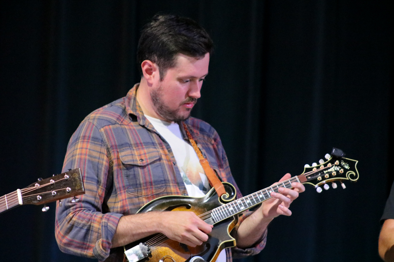 Nick Goad with the Camp Springs Bluegrass Band at the 2026 Camp Springs Labor Blue Grass Festival - photo © Laura Tate Photography