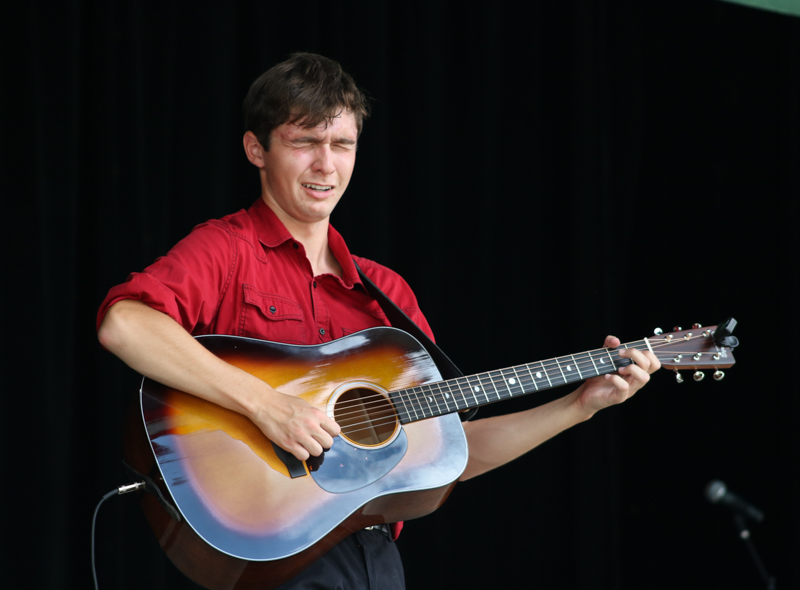 Austin Myers with The Brothers Young at the 2026 Camp Springs Labor Blue Grass Festival - photo © Laura Tate Photography