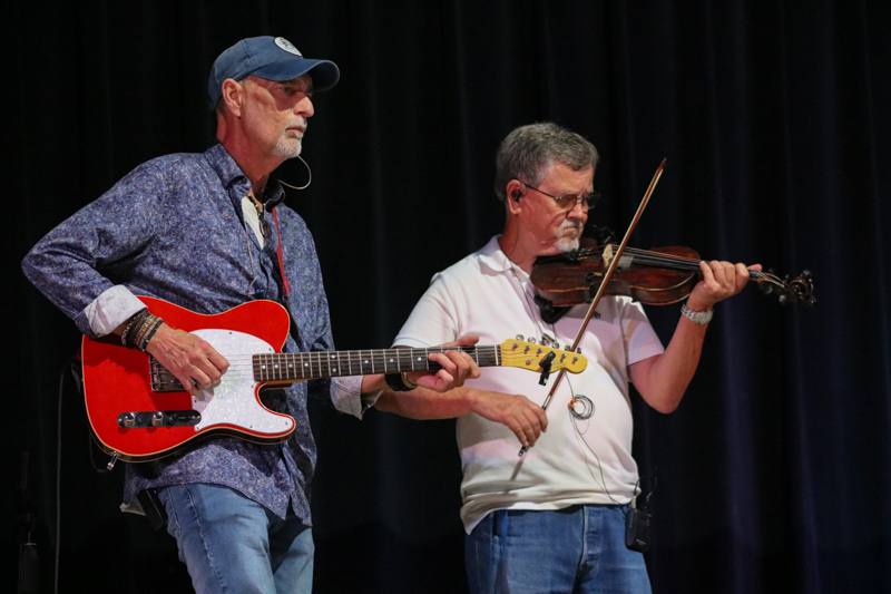 Rod Riley and Mike Hartgrove with Lonesome River Band at the 2026 Camp Springs Labor Blue Grass Festival - photo © Laura Tate Photography