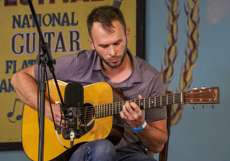 James Kilby from Toronto, Ontario, Canada in the National Flat Pick Guitar competition at the 2026 Walnut Valley Festival - photo © G. Nicholas Hancock