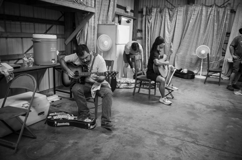 Brandon Green, pregame warmup, Finger Style Guitar competition, 54th Annual Walnut Valley Festival, Wednesday, September 17th, 2026. Winfield, Kansas. Photo by Jeromie Stephens © 2026