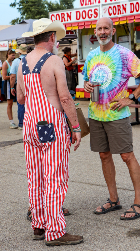 Patriotic spectator at the 2026 Walnut Valley Festival - photo © G. Nicholas Hancock