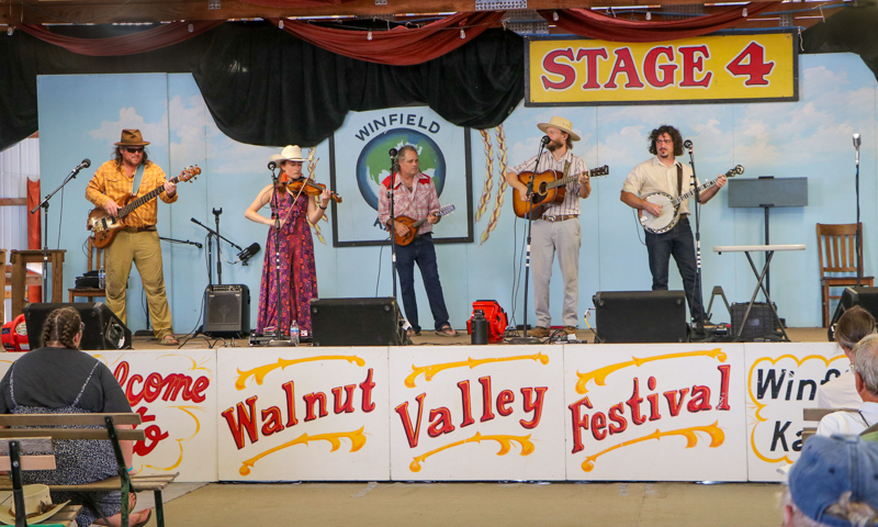 Songs from the Road Band at the 2026 Walnut Valley Festival - photo © G. Nicholas Hancock