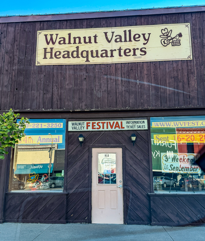 The Walnut Valley Festival headquarters and office on Main Street in downtown Winfield, KS - photo © G. Nicholas Hancock