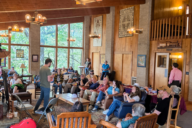 Josh Goforth presents a storytelling workshop at the 2026 JAM retreat