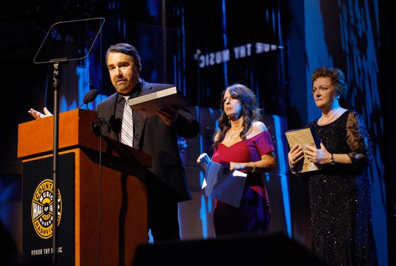 Ralph Stanley II, Lisa Stanley Marshall and Jeanie Stanley Allinder speak onstage during the Country Music Hall of Fame and Museum Class of 2026 Medallion Ceremony at Country Music Hall of Fame and Museum on October 18, 2026 in Nashville, Tennessee. (Photo by Jason Kempin/Getty Images for Country Music Hall of Fame and Museum)