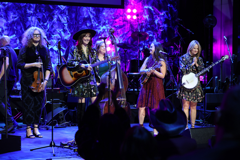 Becky Buller, Molly Tuttle, Missy Raines, Sierra Hull and Alison Brown of First Ladies of Bluegrass perform onstage during the Country Music Hall of Fame and Museum Class of 2026 Medallion Ceremony at Country Music Hall of Fame and Museum on October 18, 2026 in Nashville, Tennessee. (Photo by Terry Wyatt/Getty Images for Country Music Hall of Fame and Museum)