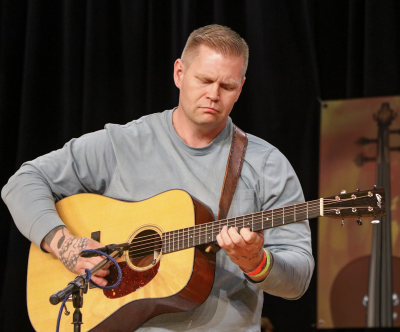 Adam Truell in Adult Guitar competition at the 2026 Granite Quarry Fiddlers' Convention - photo © G. Nicholas Hancock