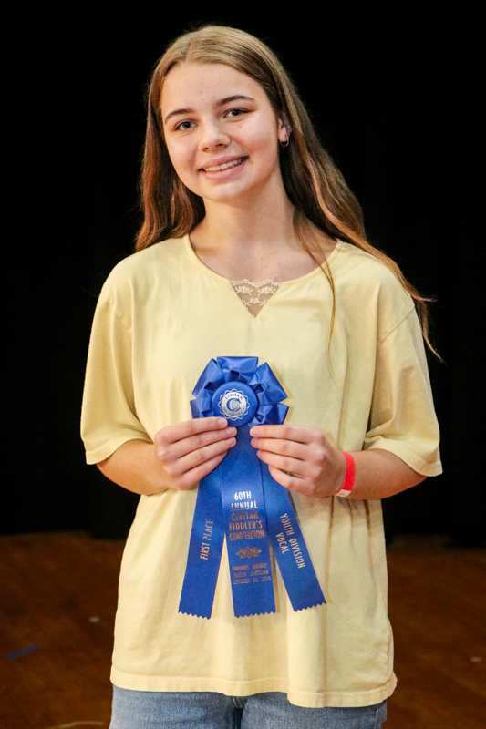 Chelsea Edenfield, 1st  place Youth Vocal at the 2026 Granite Quarry Fiddlers' Convention - photo © G. Nicholas Hancock