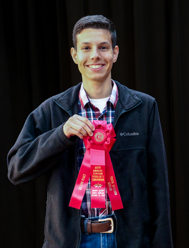 Corban Walls, 2nd Place Youth Guitar at the 2026 Granite Quarry Fiddlers' Convention - photo © G. Nicholas Hancock