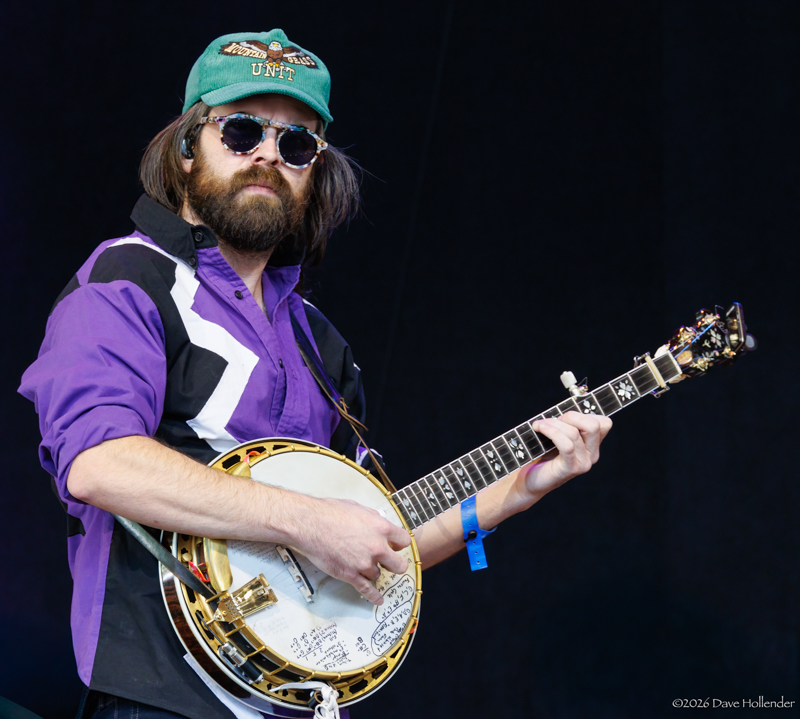 Cory Walker with East Nash Grass at Pickin' in the Pines '26 - photo © Dave Hollender