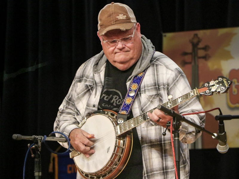 Danny Bowers in Adult Bluegrass Banjo competition at the 2026 Granite Quarry Fiddlers' Convention - photo © G. Nicholas Hancock