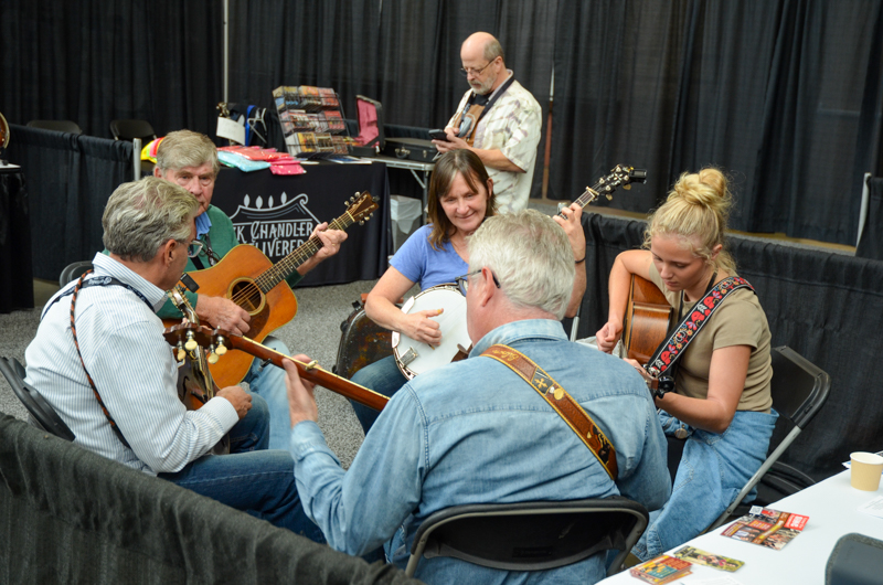 Exhibit Hall jam at World of Bluegrass '26 - photo © Roger Black