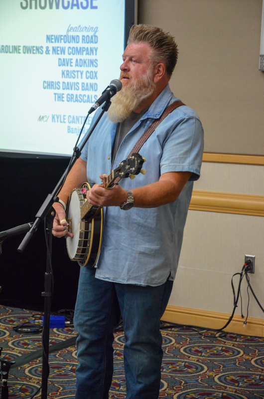 Jr. Williams with NewFound Road showcasing at World of Bluegrass '26 - photo © Roger Black