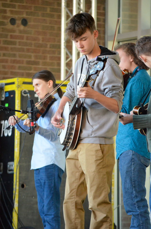 Kids on Bluegrass band performs at Pickin' in the Park '26 - photo © Roger Black
