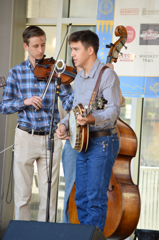 Kids on Bluegrass band performs at Pickin' in the Park '26 - photo © Roger Black