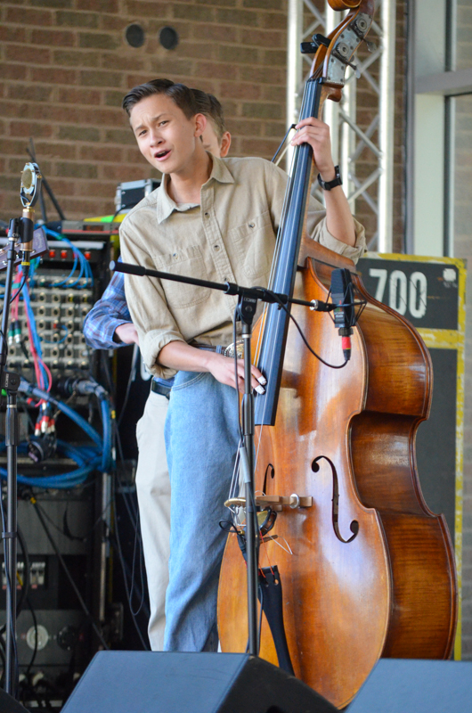 Kids on Bluegrass band performs at Pickin' in the Park '26 - photo © Roger Black